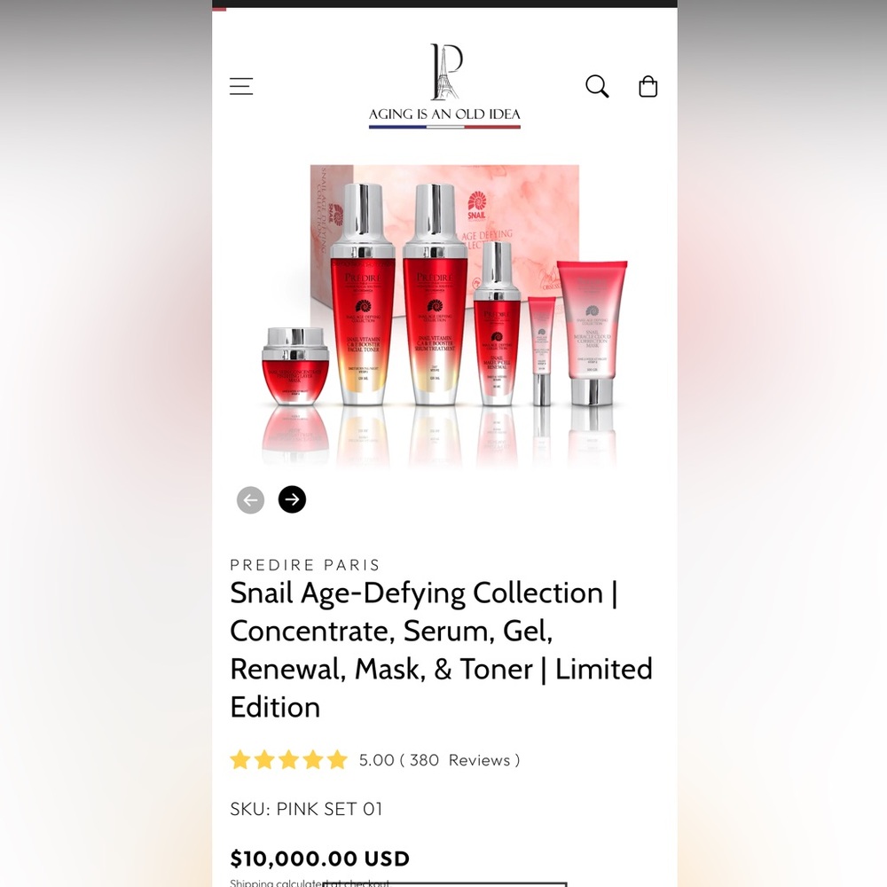 PREDIRE- Snail Age-Defying Collection 
💯 Authentic  —Brand New —Sealed